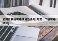 公司开发区块链项目违法吗[开发一个区块链项目]